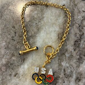 USA Gold-tone Charm Bracelet
